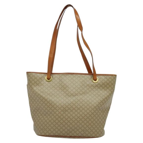 CELINE Macadam Canvas Tote Bag Beige Gold - Picture 3 of 12